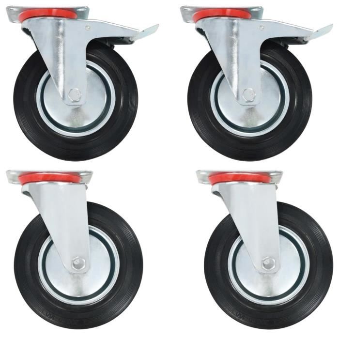 VidaXL Swivel Casters 4 Pcs 200 Mm
