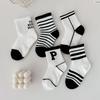 5Pairs Spring Summer Baby Mesh Thin High Long Socks Korean Style School Letter Floor Casual Short Ankle Stockings for Children