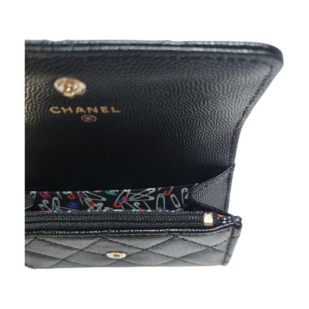 Chanel Classic Diamond Pattern Snap Closure Caviar Lambskin Card Holder Women accessories Black AP4093-B16988-94305
