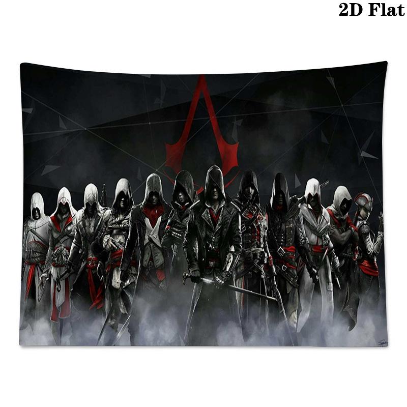 Стена Гобелен Assassin Creed Эстетичный Настенный Повес Печатная Ткань Одеяло Декоративные Гобелены для Спальни Гостиной Домашний Декор