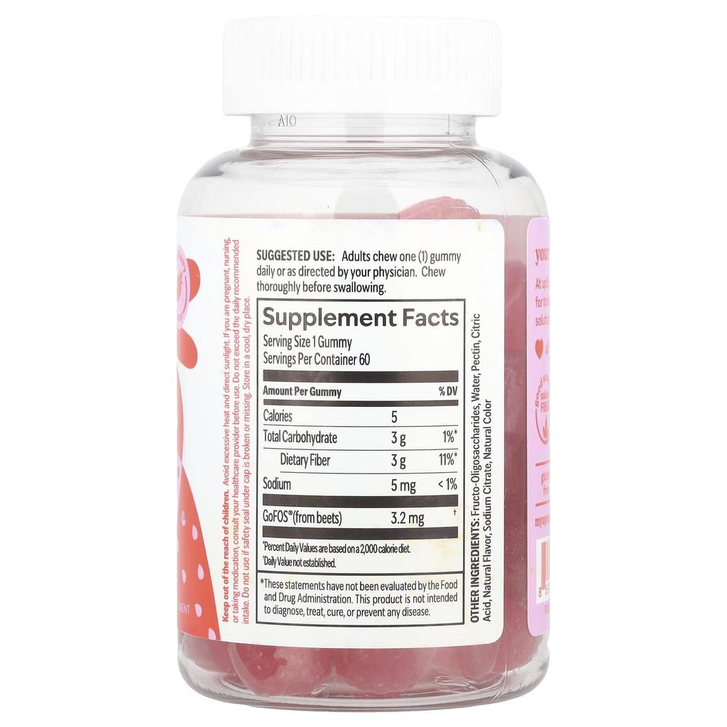 UpSpring Клетчатка жевательные конфеты, клубника, веганские жевательные конфеты 60 штук