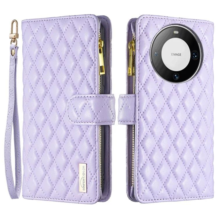 BF Style-15 для Huawei Mate 60 Pro/Mate 60 Pro кожаный чехол с карманом на молнии и подставкой для телефона