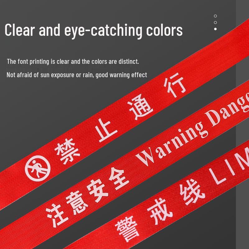 Reflective Retractable Construction Warning Tape, 20-100m Thickened Canvas Isolation Belt