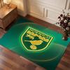 Norwich City Football Print Crystal Velvet Rug, Comfortable Water Absorbent Non Slip Indoor Floor Carpet