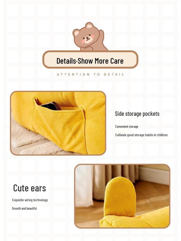Cartoon Bear Children's Sofa Chair - Cute Reading Seat for Baby or Girl