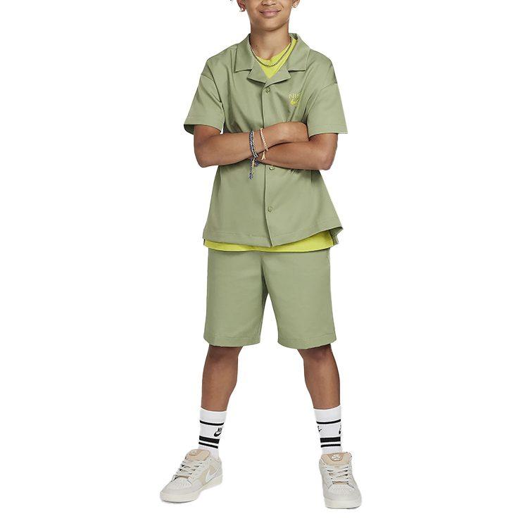 Nike Футболка Dri Fit Масляно-зеленая Подростковая FV0406-386