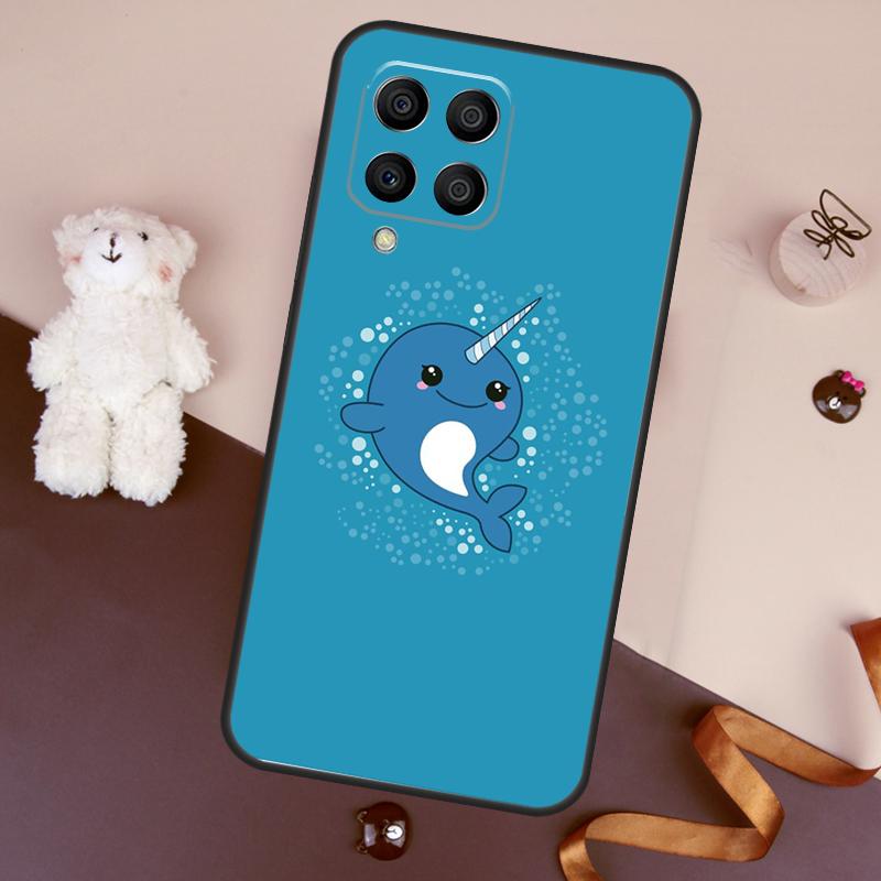 Cute Sea Narwhal Quotes Case For Samsung Galaxy M13 M54 M34 M14 M56 M36 M16 M31 M11 M53 M12 M32 M52 M35 M55 M15 M06