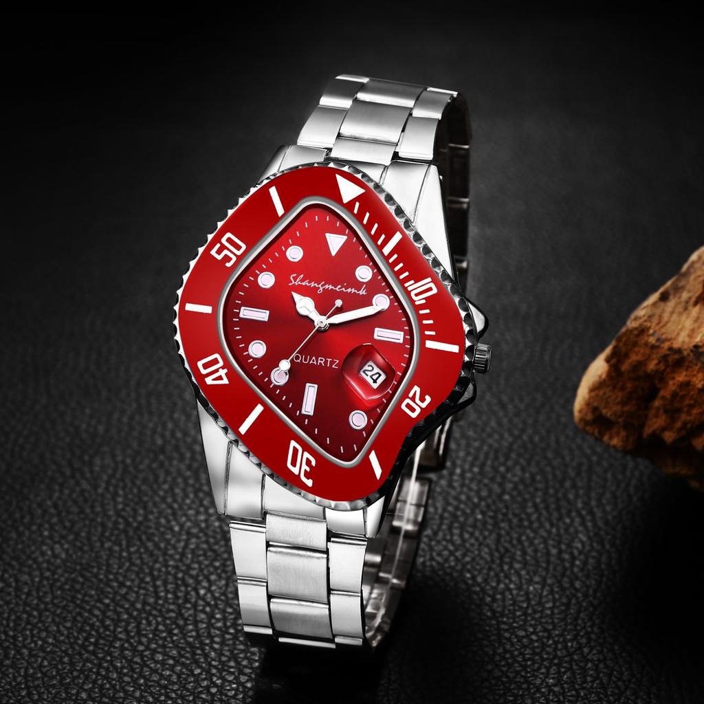 Водонепроницаемые аналоговые аксессуары из нержавеющей стали Рождественский подарок Мужской ремешок для часов, Простой, Стильный, Серебристый, Мужской - День отца, День святого Валентина,