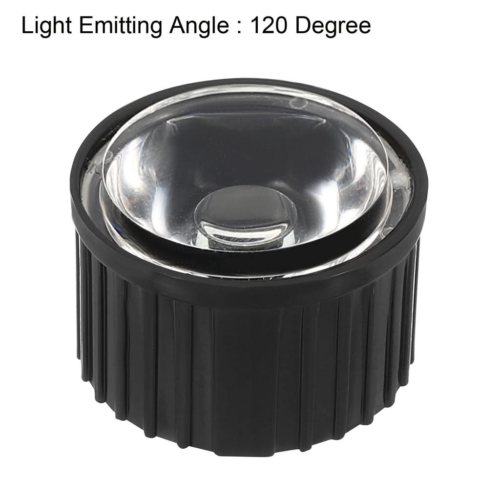 Светодиодная линза PATIKIL 20 мм 120 градусов с пластиковым держателем 8 комплектов акриловых оптических линз для светодиодной лампы высокой мощности 1 Вт 3 Вт, черная прозрачная