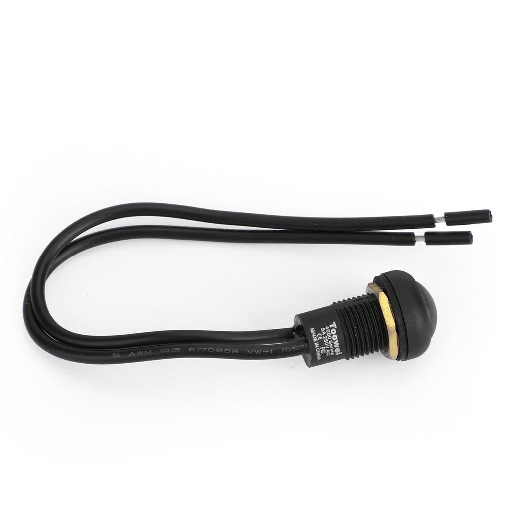 Waterproof Momentary Reset ON/OFF Push Button Round Switch with Wire Black