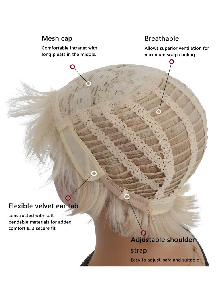 Элегантные женские светло-золотистые короткие прямые волосы стимулируют воздухопроницаемость и термостойкую внутреннюю сетку, подходящую для повседневного ношения.
