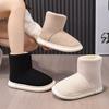 Женские зимние теплые меховые ботинки большого размера на мягкой подошве, утепленные подкладкой, ботильоны до щиколотки, нескользящие, для пеших прогулок, повседневные, спортивные, хлопковые ботинки