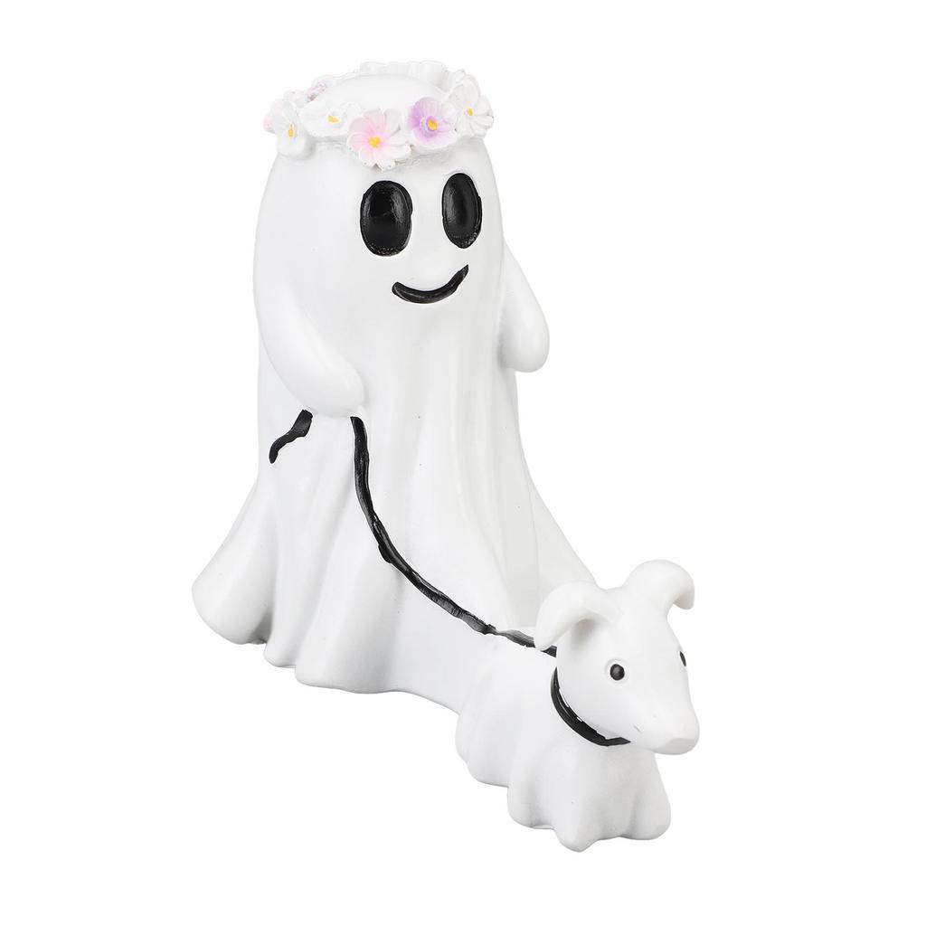 Ghost Walking Dog Statue Spooky Ghost Dog Figurine for Home Tabletop Decoration Indoor Outdoor Garden Resin