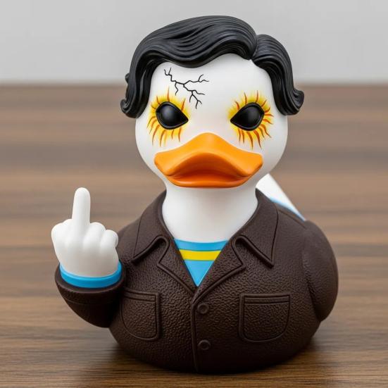 Halloween Middle Finger Duck Spooky Skull Bat Pumpkin Duck Figurine Resin Desktop Ornament for Holiday Home Office Decor