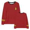 StarTrek Cosplay Long Sleeve T‑Shirt Unisex Retro Space Uniform Costume Top Men Women Couple Casual Shirt Fashion Print Clothes