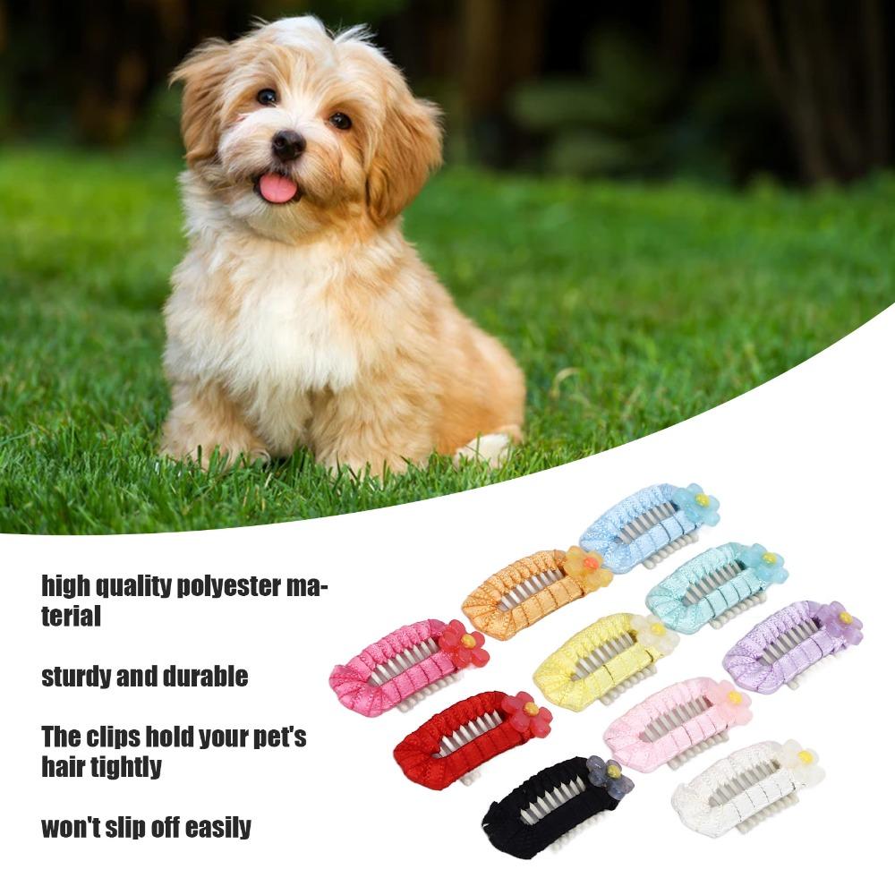 10Pcs Mixed Colors Dog Hair Clip Light Weight Pet Head Flower Dog Grooming Clip Birthday Party