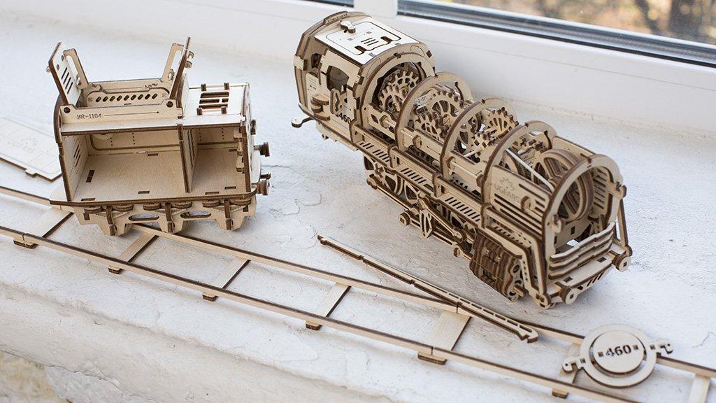 Ugears 460 Steam Locomotive Wooden Block Toy 70012