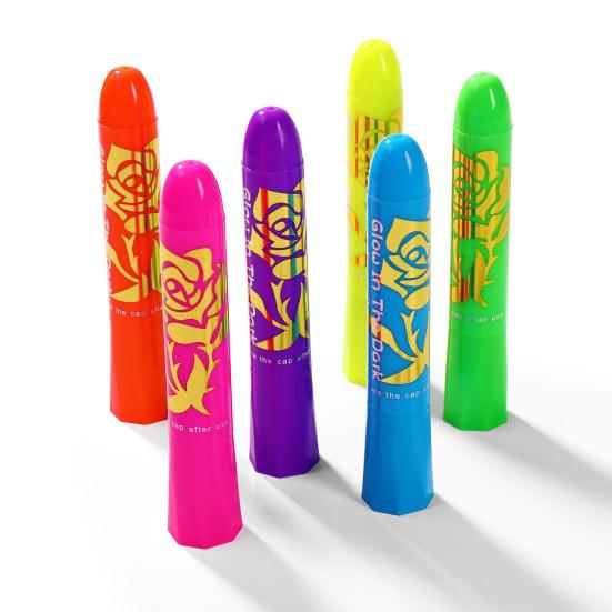 6 шт. 5 г карандаш для лица, светящийся в темноте, ультрафиолетовый, черный, флуоресцентный, водорастворимый, краска-карандаш для детей и взрослых, вечеринок, косплея, макияжа, боди-арта, раскрашивания лица