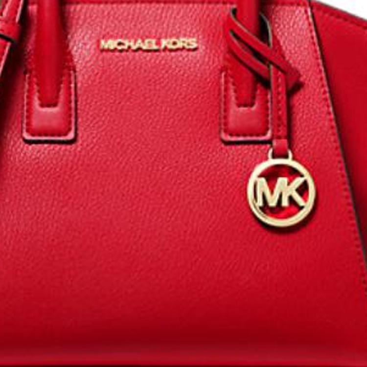 Michael Kors Avril Сумка-тоут через плечо на ремне с логотипом-буквой, однотонная, в стиле для поездок на работу, из кожи, маленькая женская сумка, ярко-красная 35F1G4VM2L-BRIGHT-RED