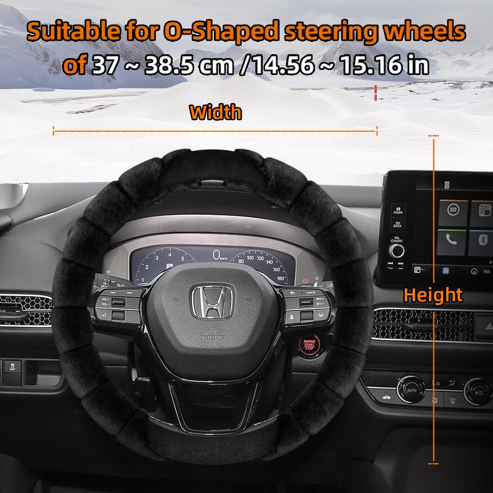 Suitable for Honda Plush Steering Wheel Cover Winter Cold-Proof and Warm Cover Cr-V Civic Hr-V Zr-V Vezel City Amaze Fit Jazz Accord Wr-V 