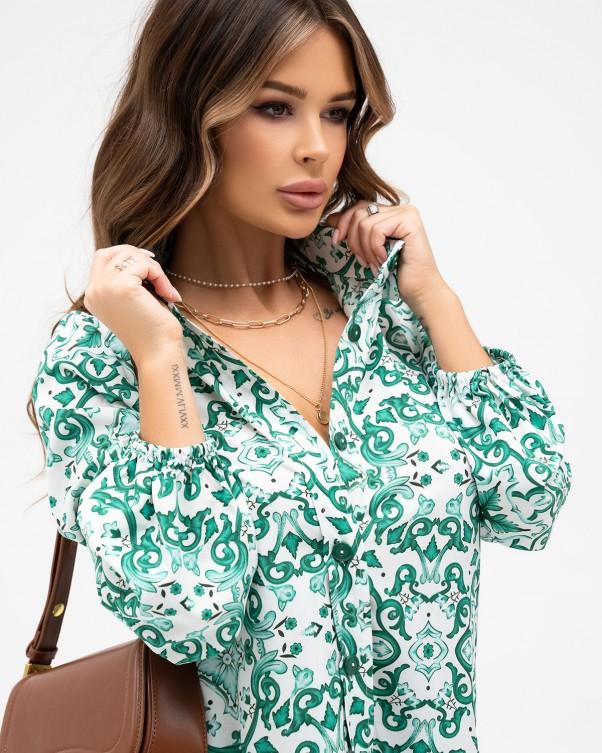 Платье-рубашка с клиньями и орнаментом ISSA Plus