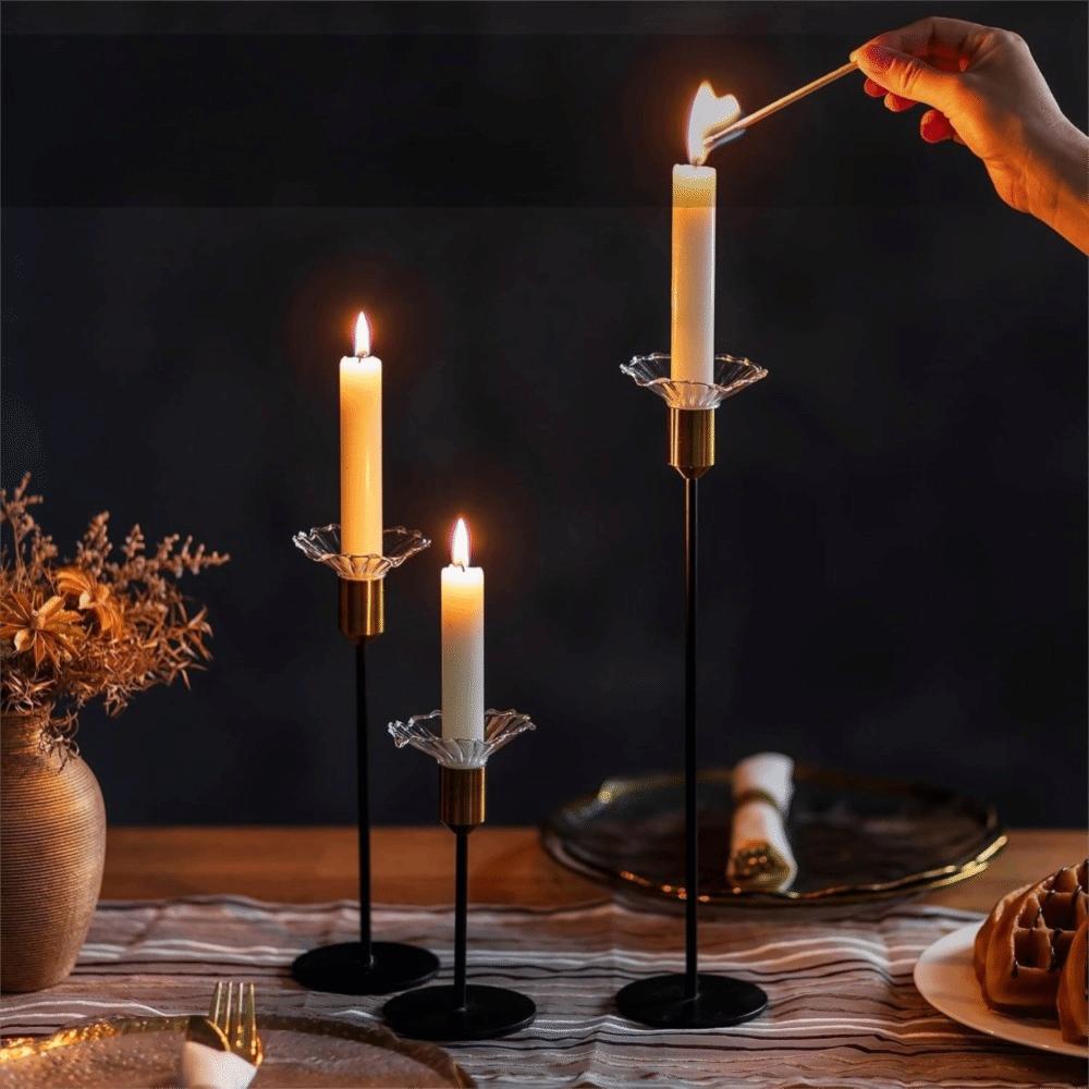 3 Piece Reusable Glass Wax Catcher Tray Transparent Candle Drip Protector Candle Drip Tray Hotel