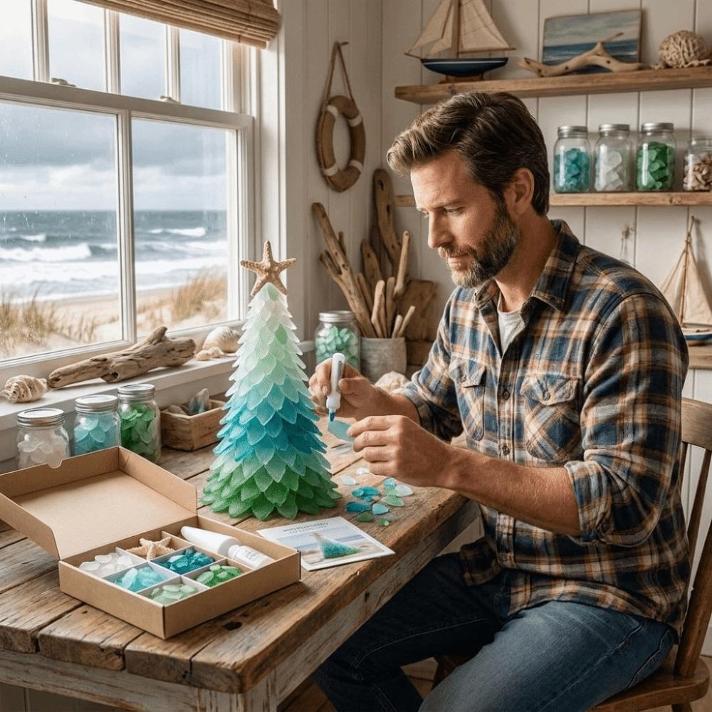 Multi-Color DIY Christmas Tree Craft Kit Romantic with Starfish 3D Christmas Tree Art Kit Handmade Christmas Tree DIY Ornament
