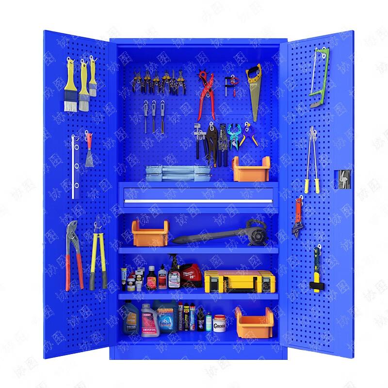 Heavy-Duty Workshop Tool Storage Cabinet with Pegboard