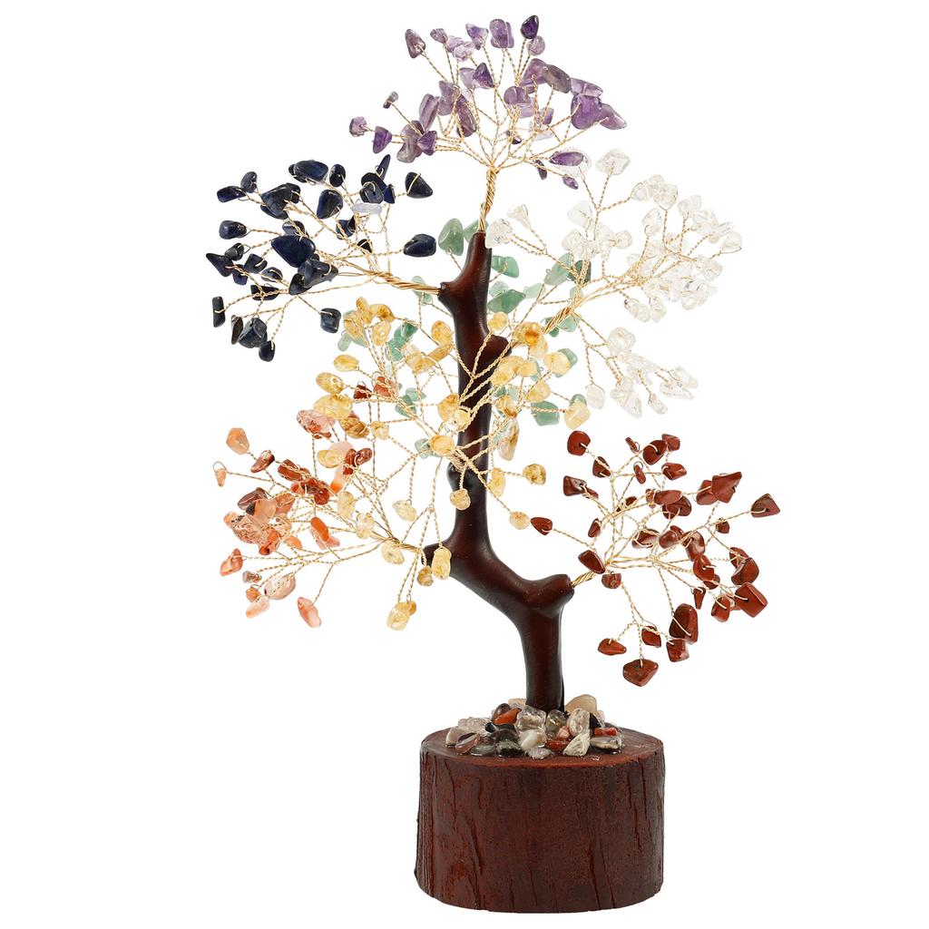 Семь Чакр Кристальное Дерево Жизни положительный Фэн-шуй Кристалл Дерево 7 Чакр Самоцвет украшение для дома подарок семье и друзьям