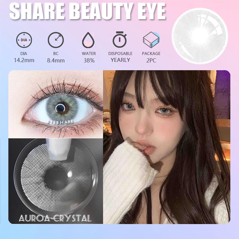 Eyeshare 1 Pair Green Contact Lenses for Eyes Beauty Pupils Lenses Eye 14.2mm Yearly Use Fashion Blue Colored Contacts Lenses Green