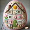 Patchwork Egg House Kit DIY Patchwork Felt Egg House Craft Kit Easter Decor