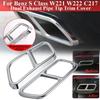 1 пара глянцевых черных / серебристых накладок из нержавеющей стали на задние двойные выхлопные трубы для Mercedes Benz S-класса 10-17 W221 W222 C217