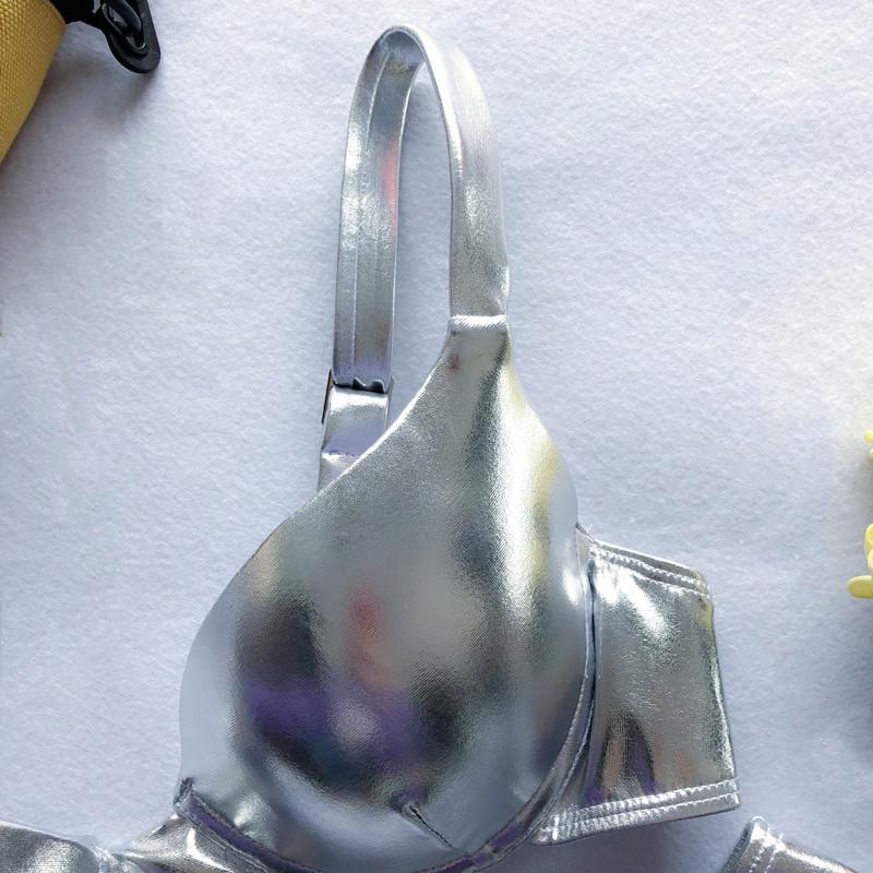 Женский сексуальный блестящий кожаный купальник бикини с жесткими чашками - Сборный трансграничный пляжный купальник