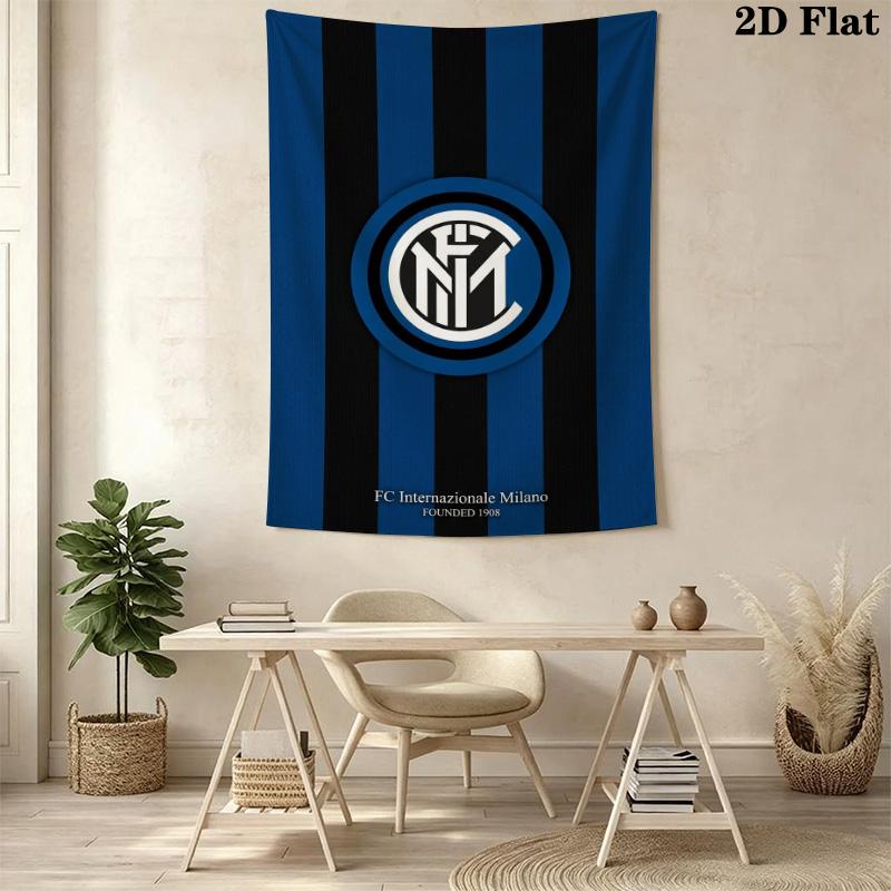 Inter Milan Logo Wallpaper Bedding 1 Duvet Cover 2 Pillowcase Without Core Soft And Comfortable Duvet Cover And Pillowcase