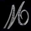 Crystal Rhinestone 26 Letters Women Collar Brooch Pin Corsage Bouquet Jewelry