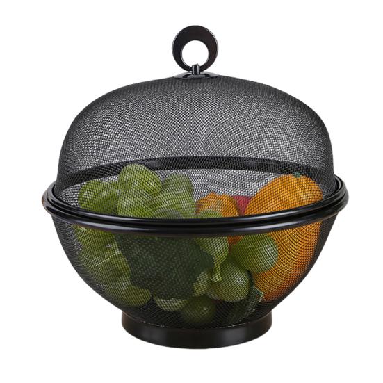 Большая сетчатая корзина для фруктов с крышкой, защищенная от мух, легко моется