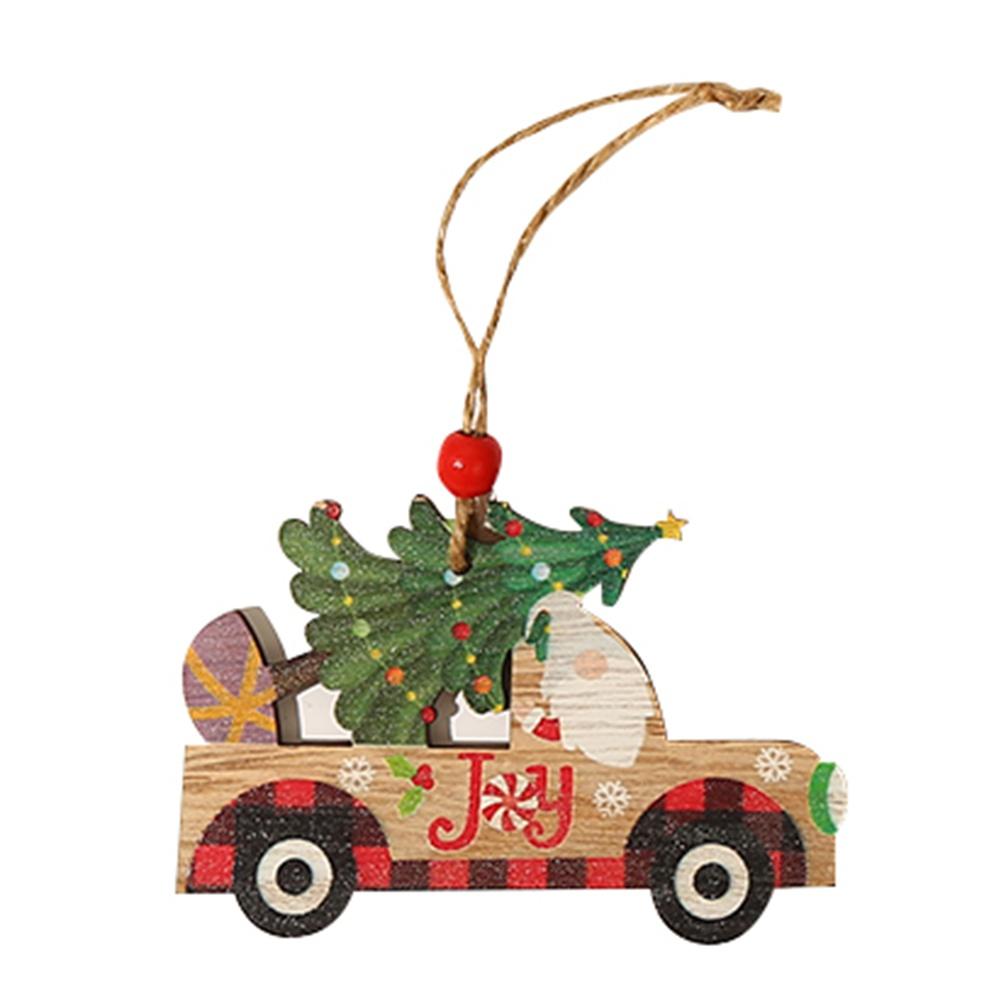Christmas Ornaments Red Truck Christmas Tree Decoration, Christmas Ornaments Bulks, Wooden Farmhouse Hanging Crafts