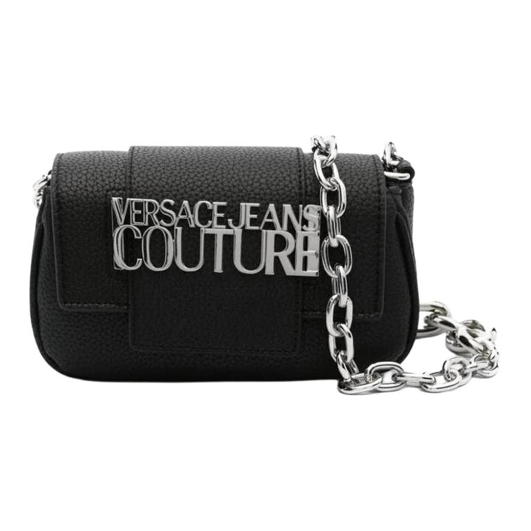 Versace Jeans Couture Сумка-тоут на плечо с цепочкой и логотипом, клапаном, женская, черная 75VA4BB2ZS413899