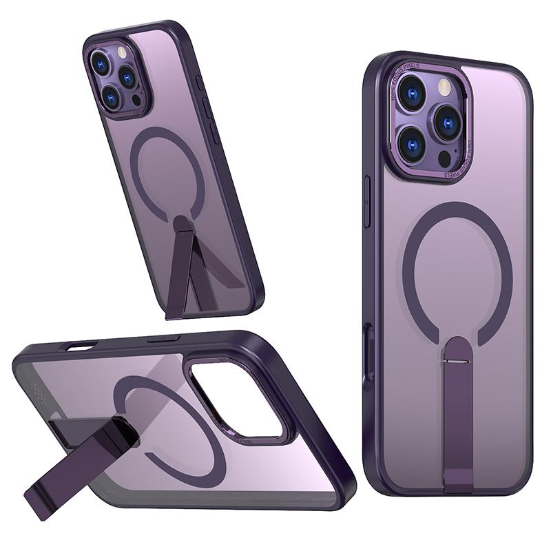 Для Magsafe Магнитный Металлический Держатель Мягкая ТПУ Рамка Жесткий Поликарбонатный Чехол для Телефона Для iPhone 16 Pro Max 14 11 12 13 15 Pro Max Задняя Крышка