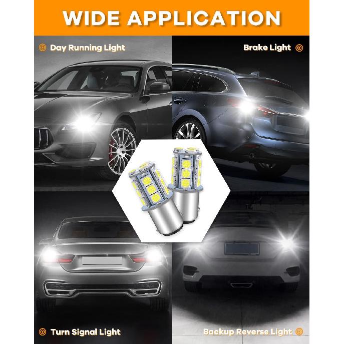 Qoope 1157 LED Bulb White 2357 2057 BAY15D 7528 LED Bulbs Replacement For Brake Tail Backup Reverse Lights, Turn Signal Bulb, RV Camper Trailer 5Th