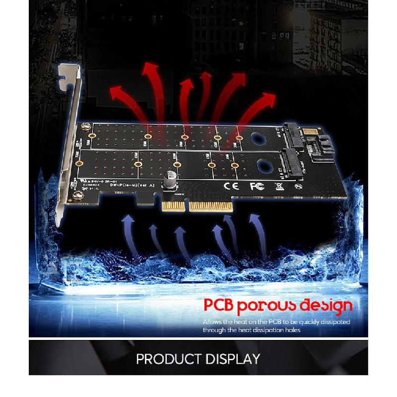 New M.2 NVMe SSD To PCIe Adapter & NGFF (B+M Key) SSD To SATA Expansion Card