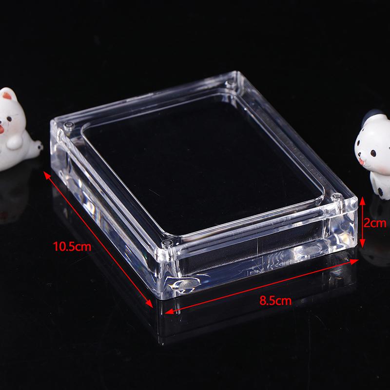 Acrylic Glass Top Gem Box Gemstone Diamond Display Stand Holder Storage Organizer Case