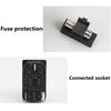 5Pcs 250V AC Socket Red LED 10A Fuse Electrical Rocker Switch Male Plug Female Socket Connector