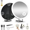 6-Inch Rechargeable LED Magnifying Fill Light: 360° Rotating Stand with 10x/20x/30x Magnification & Makeup Mirror