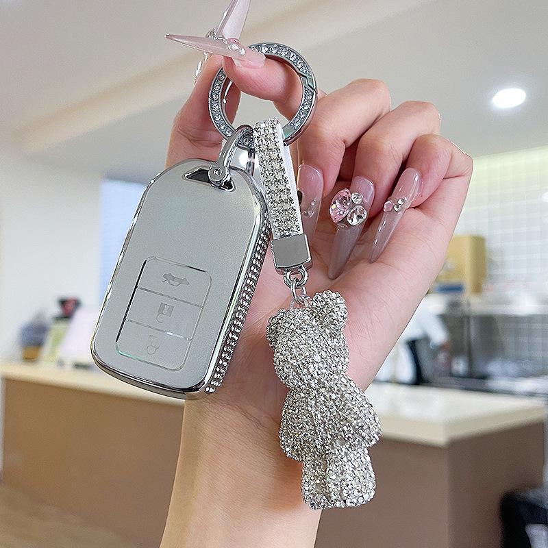 Premium Women's Car Key Case for Honda Accord, Civic, CR-V, Fit, Odyssey, Vezel, Lingpai, and XR-V