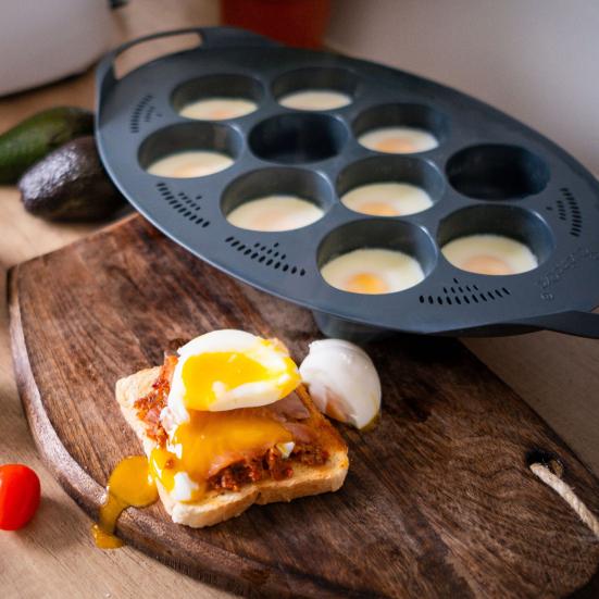 Вставка для варки яиц на 10 отверстий для аэрофритюрницы-духовки TM4/TM5/TM31, высокоемкостная, из пищевого материала, не содержит БФА, чашки для варки яиц пашот, можно мыть в посудомоечной машине