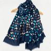 Long Fringe Fringe Shawl Wrap Sun Protection Polyester Shawl Chevron Print Scarf  Autumn Spring