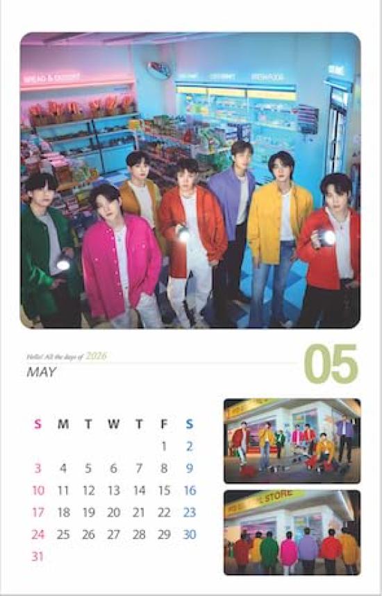 Товары Bangtan 2026 Настенный календарь