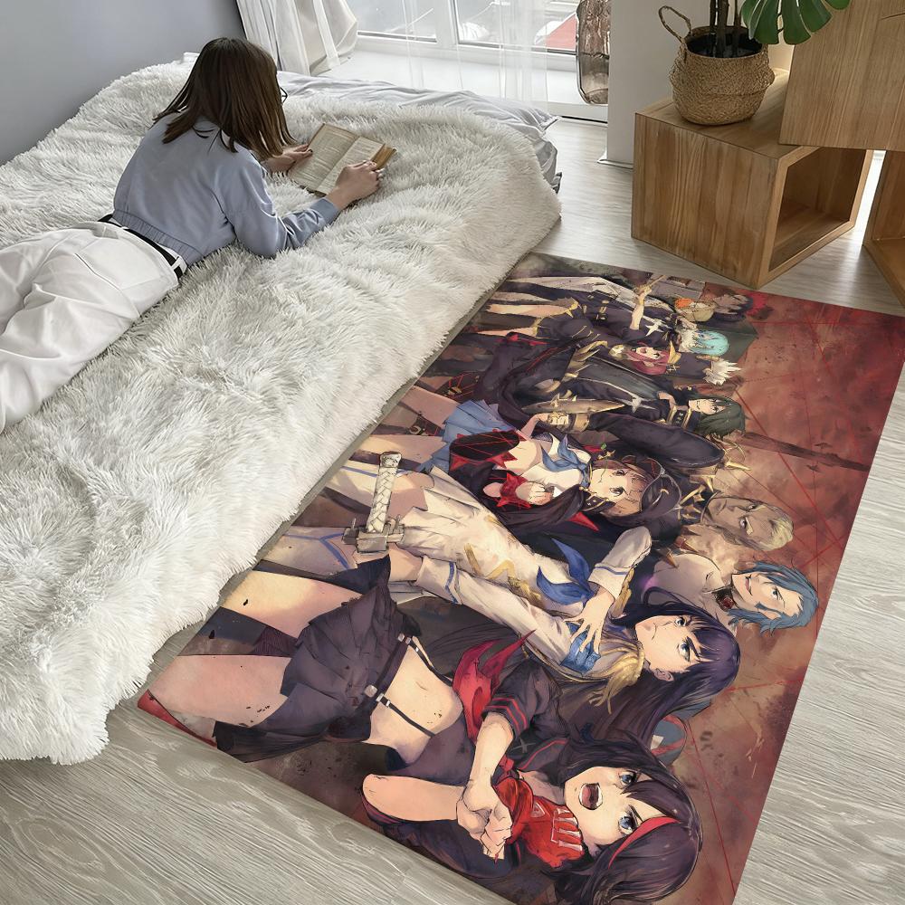KILL la KILL Floor Mat Soft Thickened Absorbent Non-Slip Bedroom Living Room Door Mat Home Decor Flannel Rugs