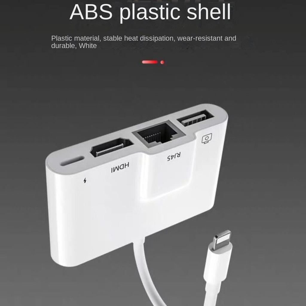 Конвертер сетевого кабеля мобильного телефона Apple, подключение Ipai к адаптеру Ethernet, подключение iPhone к ТВ-проекции с одним и тем же экраном